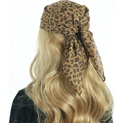 Chiffon Head Scarf 60*60cm Square Printed Silk Hair Scarves Summer Fashion Women Kerchief Shawl Wrap Muffler Pareo Bandanna