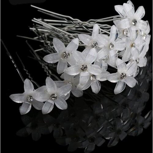 20pcs Alloy Rhinestone Headwear Flower Pearl Simulated Hair Pin Clips Sticks Wedding Combs Bride Headdress Jewelry Accessories