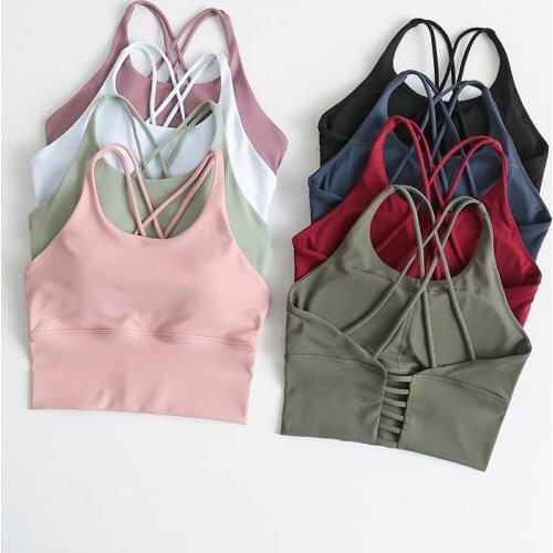 Nickckel Free Sports Bra Womens Gym Workout Running Tank Top Athletic Fitness Vest Underwear Shockproof Push Up Yoga Bras Top