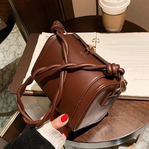 Luxury High quality PU Leather Women Handbag Solid color Square Tote bag Womens Designer Handbag Vintage Shoulder Bag