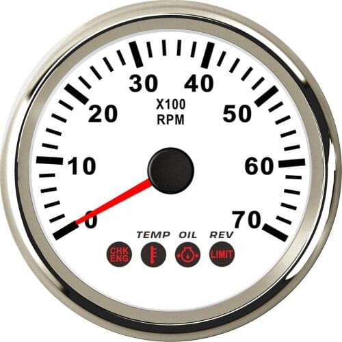 1pc New Type 85mm Car Tachometers 0-7000RPM Boat Rev Counter Device for Auto Truck RV with Rev Alarm Oil Pressure Alarm Function