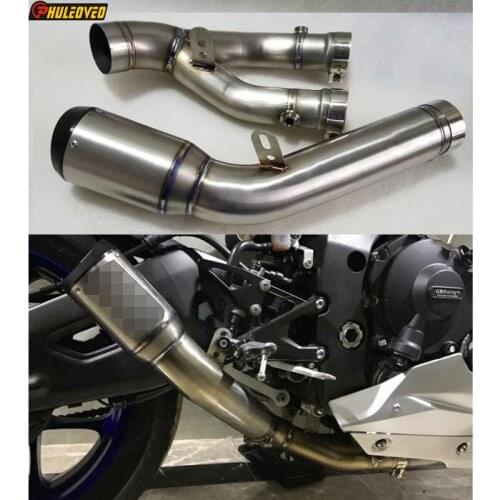 Titanium Alloy for Yamaha YZF R1 2015-2019 Exhaust Muffler Link Pipe Motorcycle Exhaust Muffler Escape Demper Mid Pipe for R1