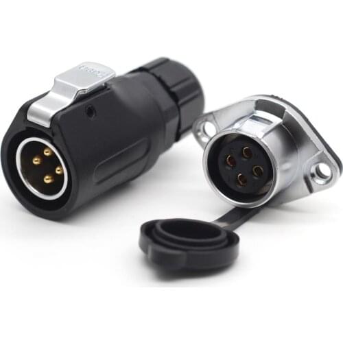 XHP20, 4 Pin Connector Waterproof LED Light Power Aviation Male Plug Female Socket Cable For 3-12mm