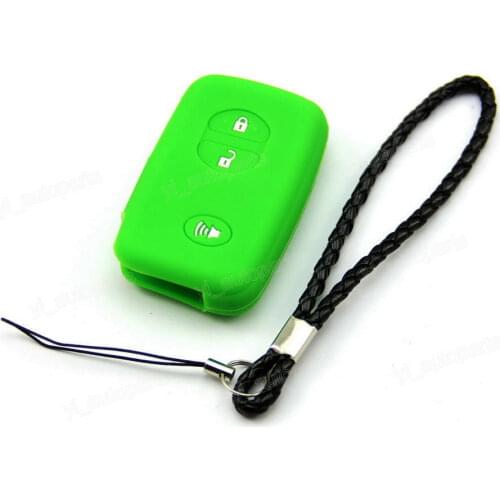 Green Silicone Case Cover Fit For Toyota RAV4 Remote Smart Key 3 Buttons SMTOY3GR