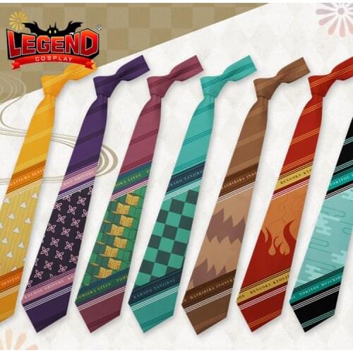Demon Slayer Agatsuma Zenitsu Shinobu Kochou Giyuu Tomioka Tie Necktie Cosplay props accessories