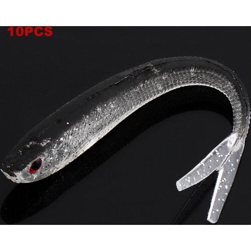 10pcs/lot 8cm Anti-bite Durable Fishing Soft Lures Artificial Bait For Carp Erythrina Fluke Fly Fishing Bait Tackle