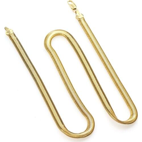 20inch Gold Color Snake Chain Necklace for Women Men Summer Beach Vacation Jewelry 6MM Width Bending Necklace