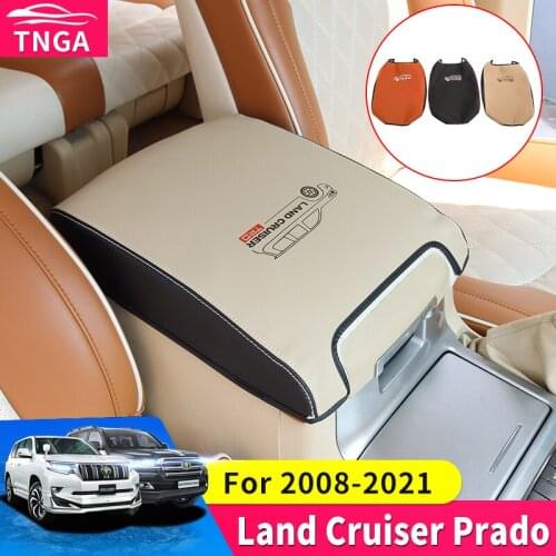 2008-2021 For Toyota Land Cruiser Prado 150 200 Armrest Box Cover Interior Decoration for Modification Storage Box Leather Cover