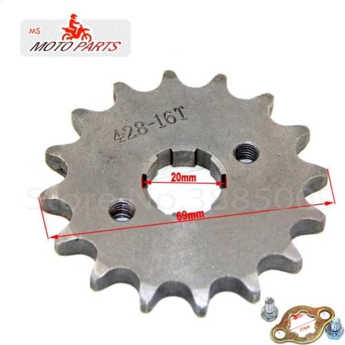 428 16 T Tooth 20mm Front Engine Sprocket for Lifan YX Loncin Zongshen Dirt Pit Bike ATV Quad Go Kart Buggy Scooter Motorcycle