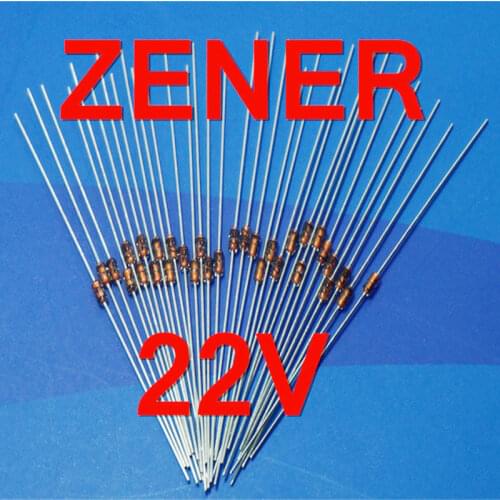 500 pcs/lot ) 22V 1/2W Zener Diode, 0.5 Watt, DO-35 Package