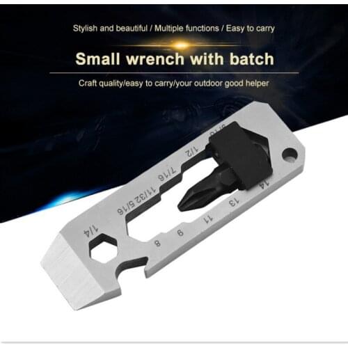 6 In 1 EDC Gadget Stainless Steel Outdoor Tools Camping Climbing Carabiner Clip Bottle Opener Keychain Ring Multifunction Wrench