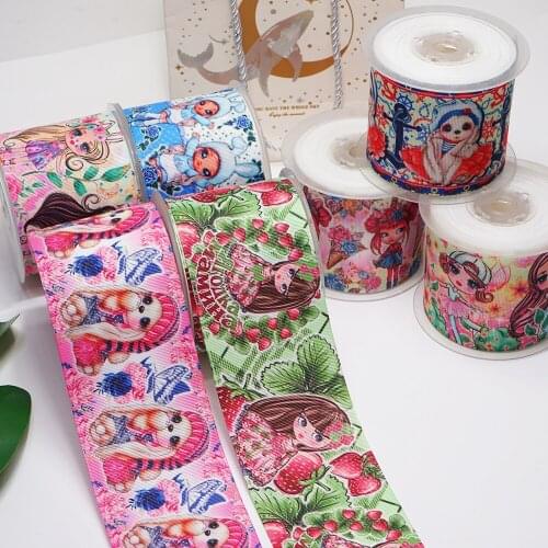 DIY Cartoon Baby Printed Grosgrain Ribbon For Craft Supplies Sewing Accessories 5 Yards. 53286