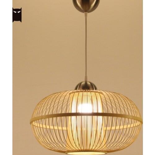 Bamboo Wicker Rattan Stick Lantern Pendant Light Fixture Creative Vintage Meditation Hanging Ceiling Lamp Design for Unique Room