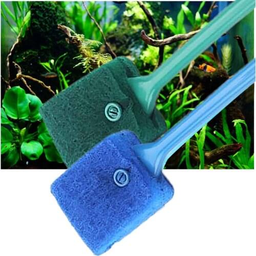 Behogar Aquarium Fish Tank Cleaning Brush Double Sided Floating Plant Glass Algae Scraper Scrubber Cleaner with Sponge Head
