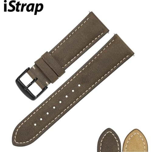 IStrap Genuine Leather Watchbands 18 19 20 21 22 24mm Watch Pin Buckle Band Steel Buckle Strap Wrist Belt Bracelet + Tool