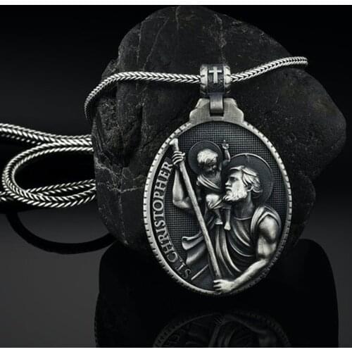 Classic retro Catholic religion Christian style mens pure tin retro style sweater chain new pendant chain necklace