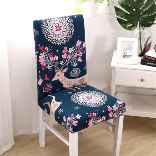 Flower Printing Dining Chair Cover Removable Elastic Stretch Chair Seat Covers For Banquet Hotel Restaurant Folding Chair Cases