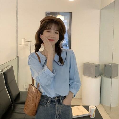 Cheap wholesale 2021 spring summer autumn new fashion casual ladies work women Blouse woman overshirt female OL At080F