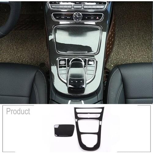 For Mercedes Benz W213 E Class 2016 2017 2018 ABS Plastic Carbon Fiber Color Console Gear Panel Frame Cover Trim Stickers Parts
