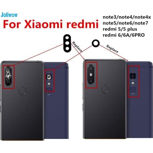 FOR Xiaomi redmi 5 PLUS 6 A pro note5 note6 note3 note4 X S2 rear back camera glass lens replacement parts with adhesive sticker