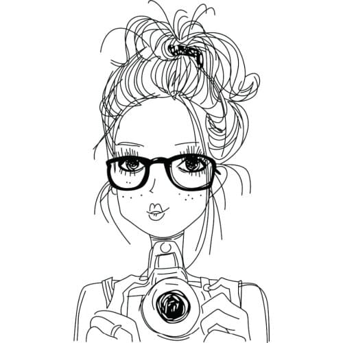 Taking Camera Girl Pattern Stamp Scrapbooking New Alphabet Stamp Embossing Craft Silicone Transparent Stampstampons