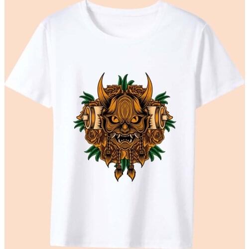 Womens T-shirt Summer Trend Fashion Tops Funny Anime Monster Pattern Printing Series Casual O-neck Commuter Breathable Shirt