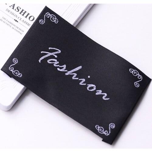 Collar tag made / woven label / bids / tag / oblique fold stickers / upscale satin weave calibration done selvage