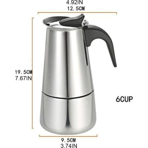 4/6Cup Coffee Maker Pot Espresso Latte Percolator Electric Stove Home Office Kitchen Supplies D0AB