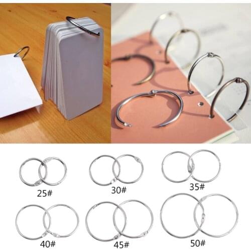 10Pcs/1 Set High Quality Nicked Plated Metal Loose Leaf Book Binder Hoop Ring Multifunctional Keychain Circle DIY Album