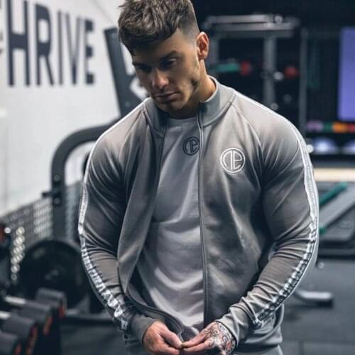 Running Jacket Men Sports Coat Fitness Long Sleeve Tight Hoodies Zipper Slim Hiking Sweatshirts Male Gym Training Jackets