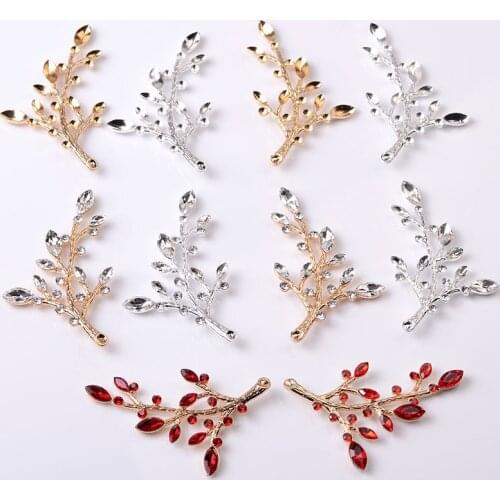 10 Pcs Metal With Rhinestone Tree Branch 43*69mm Diy Bride Hair Accessories Handmade Jewelry Making
