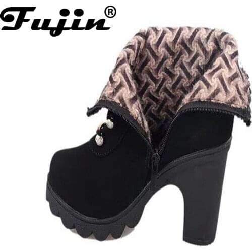 2021 fall Fashion Women Boots PU Leather Round Toe Ankle Boots Sexy Lace Ladies 7cm High Heels 2cm Platform Shoes Woman zip