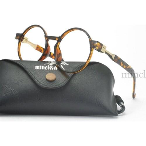 MINCL/ 2019 retro Oversized transparent Reading Glasses Men Women Round Leopard Hyperopia Diopter eyewear UV400 NX