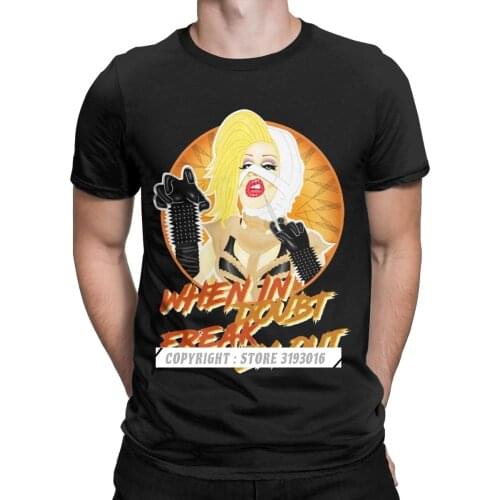 Novelty Freak Em Out T Shirts Men Fitness Premium Cotton T Shirts RuPauls Drag Race Rupaul RPDR Popular Tees
