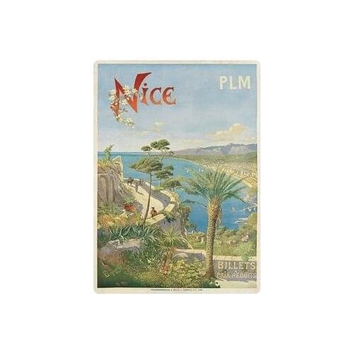 Nice PLM Mediterranean Seashore France France Travel Tour Retro Vintage Poster Canvas DIY Wall Paper Posters Home Decor Gift