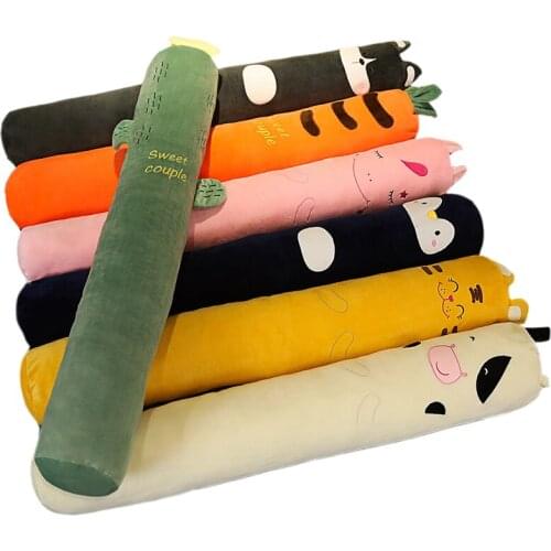 60-160CM Cartoon Plants/Animals Plush Long PillowCarrot Unicorn Tiger Husky Cow Long Cushion Stuffed Toys Bedroom Leg Sleeping