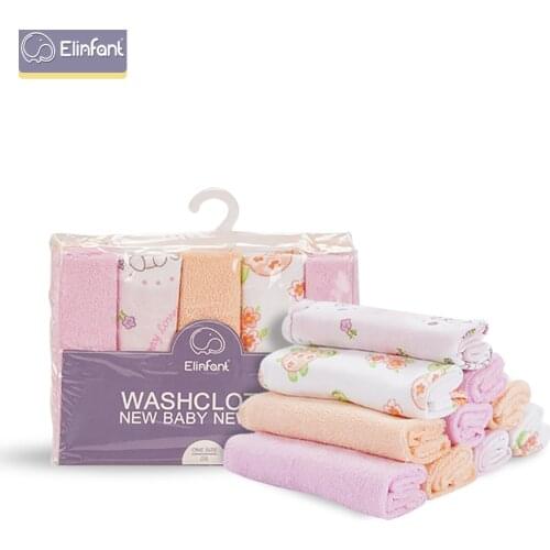 Elinfant Towel 10 Pcs / Set 23×23cm Baby Cotton Small Towel Square High Quality Towel Kids Sock Polyester 23 * 23cm Casual