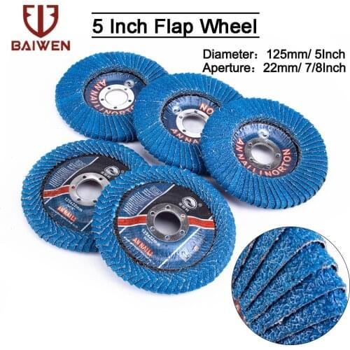2/5/10Pcs Professional Flap Disc 125mm Sanding Disc Abrasive Polishing Grinding Wheels U-Type Blades For Angle Grinder