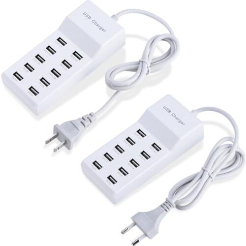 10 Port USB Home Travel Wall AC USB Charger AC100~240V Fast Charge Power Adapter with US EU Plug 150PCS/lot