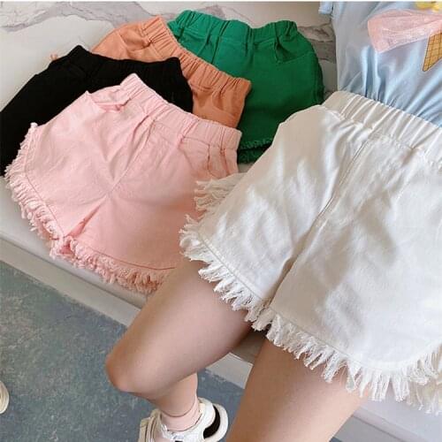 Girls Shorts Kids Shorts Denim Candy Color Girls Children Summer Beach Loose Shorts Casual Pants Denim Comfortable 3-11Yrs Hot