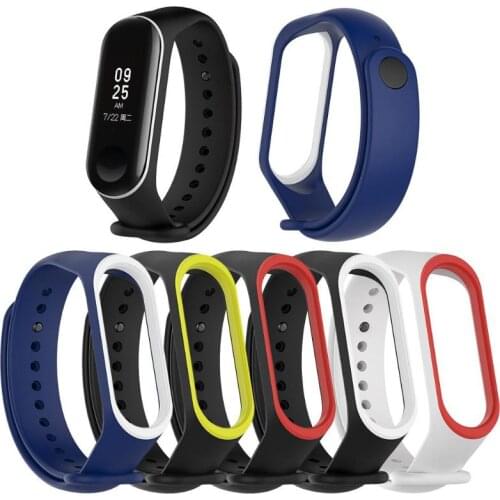 ALLOYSEED Silicone Watch Band Strap Wrist Strap For Xiaomi Mi Band 3 4 Silicone Replacement Watchband For Miband 4 3 Accessories