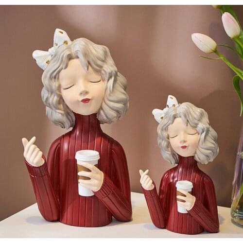 Nordic Resin Bubble Girl Sculpture Ornaments Living Room Desktop Character Model Statue Crafts Gifts Home Decoration Accessories