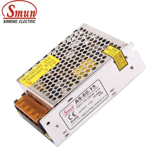 50W 15V 3.4A small volume single output switching power supply with CE ROHS 2 year warranty