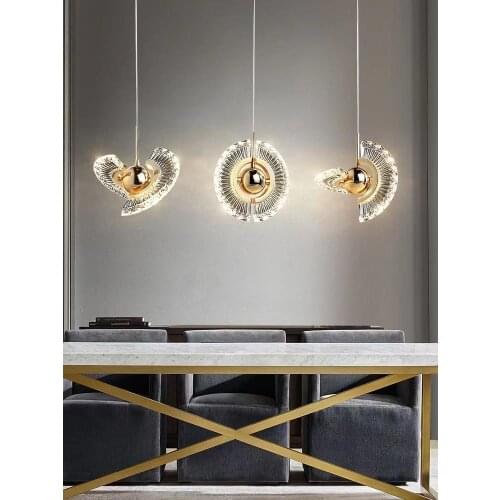 Modern Nordic creative flying saucer led chandelier golden luxury restaurant Restaurant Bar living room bedroom kitchen decorati