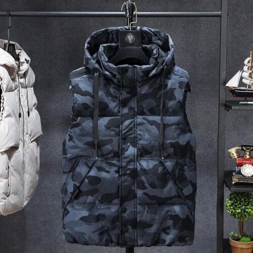 Winter Men Plus Size 7xl 8xl Parka Vest Waistcoat Jackets camouflage Sleeveless Jackets Warm Parka Jacket Waistcoat Men