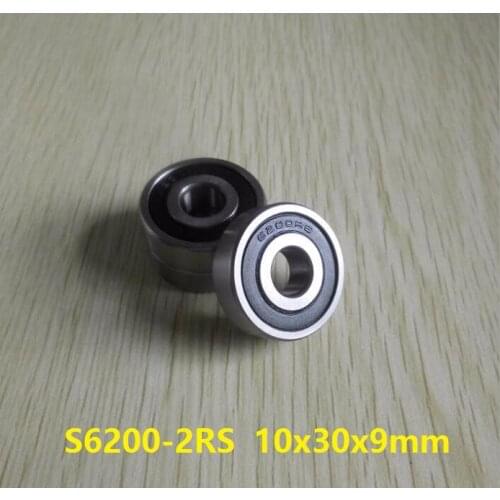 10pcs/lot ABEC-5 S6200RS S6200-2RS 10*30*9mm Stainless Steel ball bearing Stainless Steel Deep Groove Ball bearing 10x30x9mm