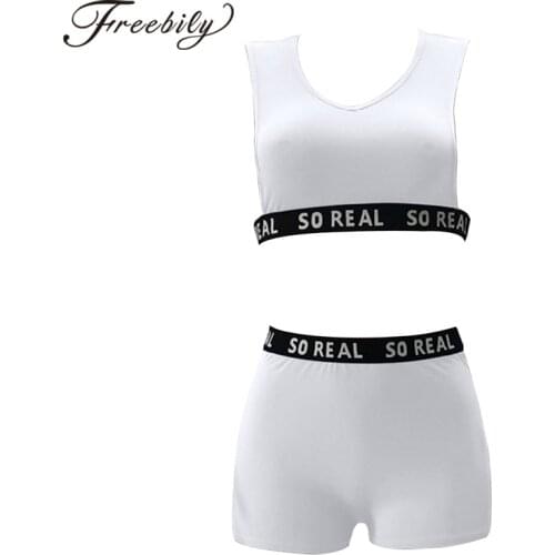 2Pcs Women Sexy Summer Sport Suit Yoga Set Tracksuits V Neck Sleeveless Sport Cropped Top and Shorts Set for Running Gym Fitness