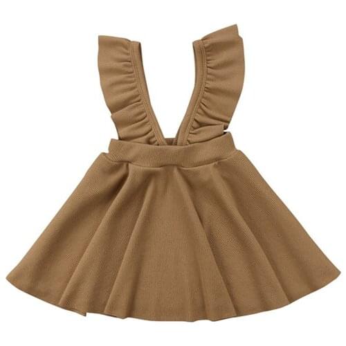 2017 Casual Cute Newborn Infant Baby Girls Cotton Loose Elastic Waist Solid Warm Overalls Dress Outfit Autumn Winter 6M-5Y