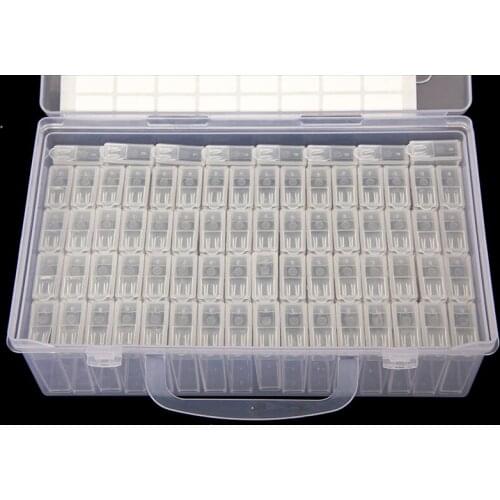 72 Grids Diamond Painting Accessories Container Box DIY Diamant Embroidery Mosaic Tools Bead Transparent Plastic Drill Storage