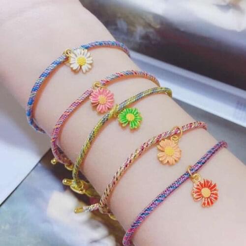 Pure 24K Yellow Gold Bracelet 999 Gold 3D Gold Colourful Flower Bracelet Women Bracelet